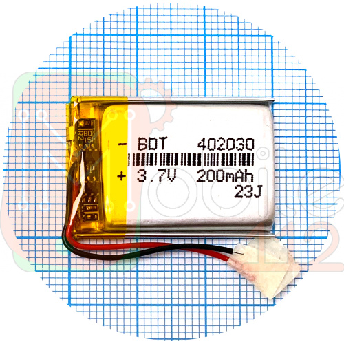 Акумулятор універсальний 402030 30 х 20 х 4 мм 200 mAh 3.7V