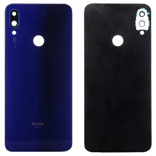 Задня кришка Xiaomi Redmi Note 7 m1901f7g, Redmi Note 7 Pro m1901f7s (синя зі склом камери)