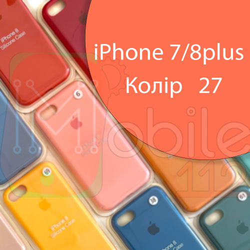 Чохол Silicone case для iPhone 7 Plus 8 Plus (рожевий №27)