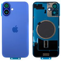 Задня кришка Apple iPhone 16 Plus (синя оригінал Китай з рамкою, склом камери та магнітом)