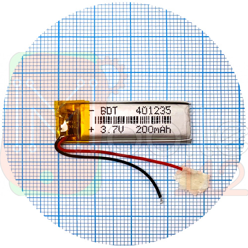Акумулятор універсальний 401235 37 х 12 х 3 мм 200 mAh 3.7V