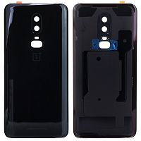 Задня кришка OnePlus 6 A6003 (чорна Original New зі склом камери)