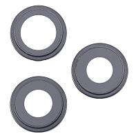 Скло камери Apple iPhone 16 Pro, iPhone 16 Pro Max (з чорним кільцем - 3 шт)