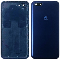 Задня кришка Huawei Y5 2018 DRA-L21 LX3, Y5 Prime 2018 DRA-LX2 (синя зі склом камери)