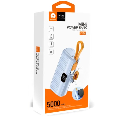 Power Bank Павербанк WUW Y134 Mini Type-C 5000mAh Блакитний фото 2