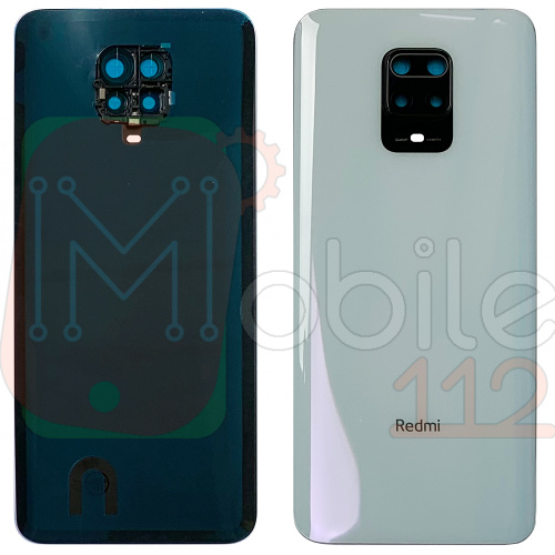 Задняя крышка Xiaomi Redmi Note 9 Pro M2003J6B2G совм. Redmi Note 9S, Note 9 Pro Max (белая оригинал Китай со стеклом камеры)