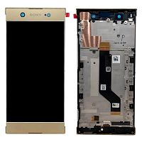 Дисплей Sony Xperia XA1 Ultra Dual G3212 G3221 G3223 G3226 + тачскрин (золотистый оригинал Китай с рамкой)