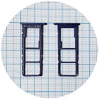 Тримач SIM карти Samsung Galaxy A03s A037F (синій на 2 SIM + MicroSD)