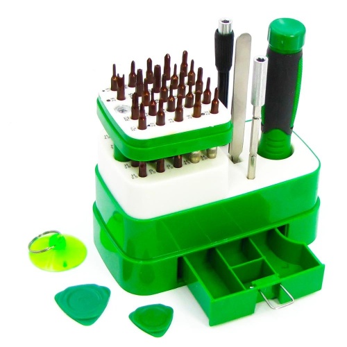 Набір інструментів Baku BA-3039 (ручка з тріскачкою, 2 подовжувачі, пінцет прямий, присоска, 2 медіатори, 48 насадок) фото 3