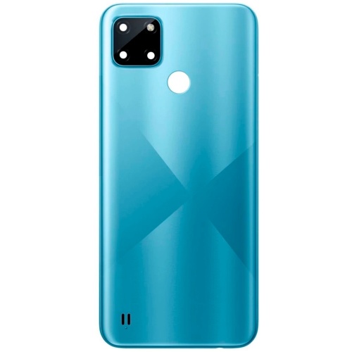 Задня кришка Realme C21Y (блакитна зі склом камери)