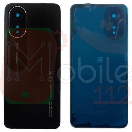 Задня кришка Oppo A18 CPH2591 (чорна оригінал Китай зі склом камери)