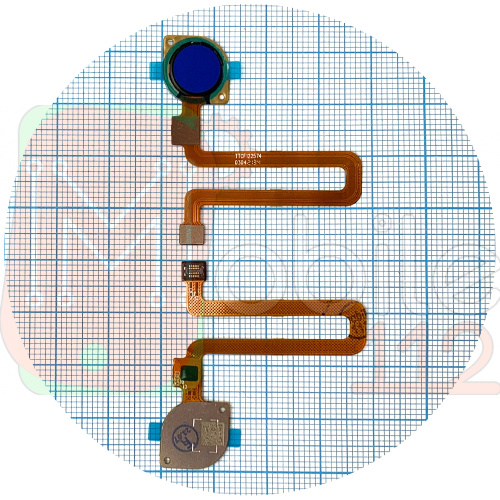Шлейф Xiaomi Redmi 9C со сканером отпечатка пальца (синий)