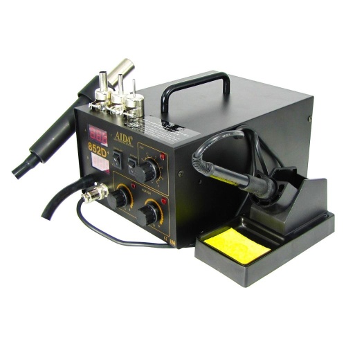 Паяльна станція Aida 852D+ компресорна, фен, паяльник фото 2
