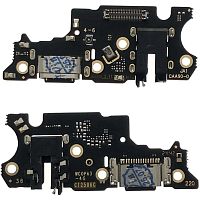 Шлейф Oppo A3 CPH2683 з роз'ємами зарядки, навушників та мікрофоном - нижня плата (оригінал Китай)
