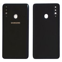 Задня кришка Samsung Galaxy A20s 2019 A207F (чорна зі склом камери)
