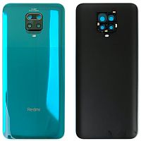 Задняя крышка Xiaomi Redmi Note 9 Pro M2003J6B2G совм. Redmi Note 9S, Note 9 Pro Max (зеленая оригинал Китай со стеклом камеры)