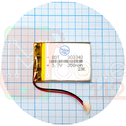 Аккумулятор универсальный 303340 42 х 30 х 3 мм 350 mAh 3.7V