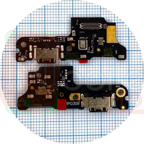 Шлейф Xiaomi Redmi 14C, Poco C75 з роз'ємами зарядки, навушників та мікрофоном - нижня плата (оригінал Китай)
