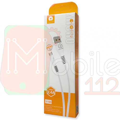 Кабель заряджання WUW X195 USB to Micro,1m 2.4A білий