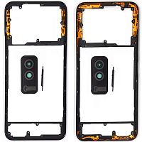 Рамка корпусу Vivo Y53s 5G (чорна зі склом камери)