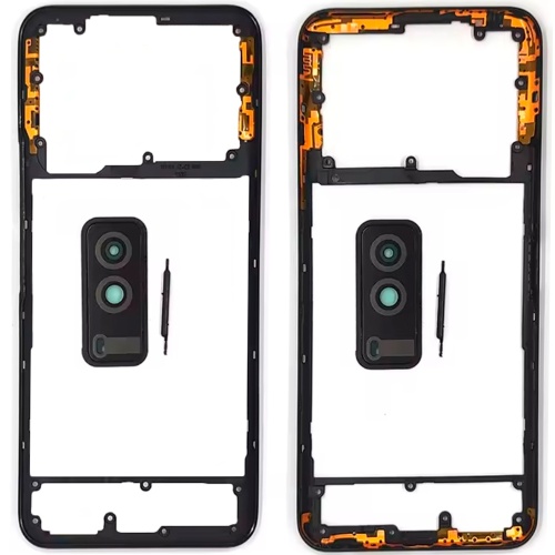 Рамка корпусу Vivo Y53s 5G (чорна зі склом камери)