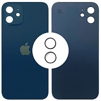 Задня кришка Apple iPhone 12 (синя оригінал Китай з кільцями)