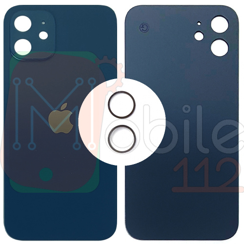 Задня кришка Apple iPhone 12 (синя оригінал Китай з кільцями)
