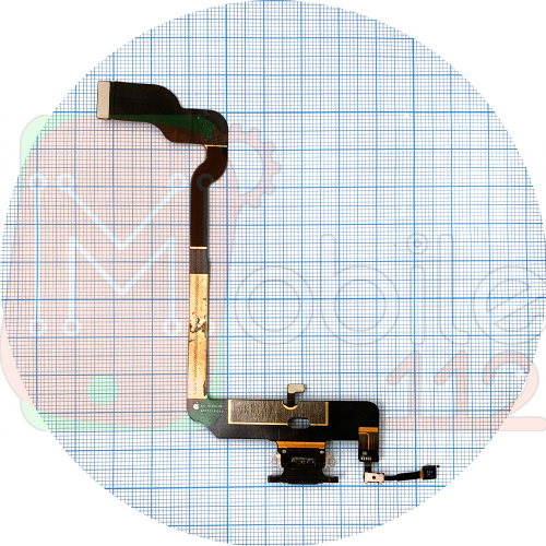Шлейф Apple iPhone XS з роз'ємом зарядки та мікрофоном (чорний)