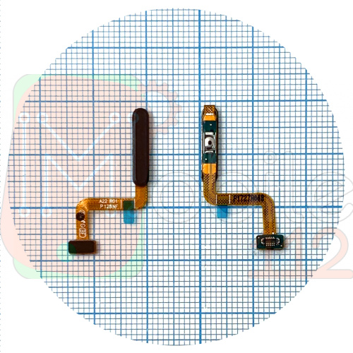 Шлейф Samsung Galaxy A22 4G A225F с кнопкой включения и сканером отпечатка (черный оригинал Китай)