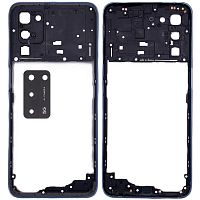 Рамка корпуса Oppo A55 5G (голубая со стеклом камеры)
