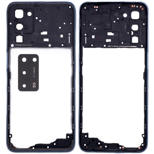 Рамка корпусу Oppo A55 5G (блакитна зі склом камери)