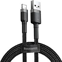 Кабель зарядки Baseus Cafule USB A - Lightning 2.4A 1м Чорно-сірий (CALKLF-BG1)