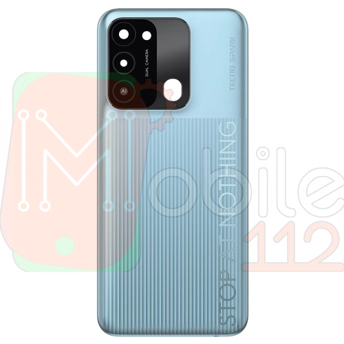 Задня кришка Tecno Spark Go 2022 (срібляста, Ice Silver оригінал Китай зі склом камери)