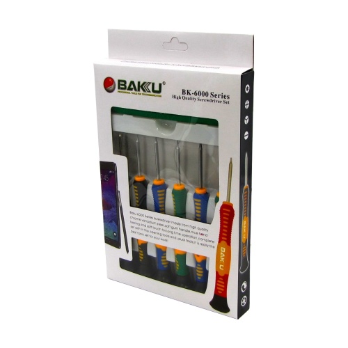 Набір інструментів Baku BK-6000-E (Відвертки: T2, T5, T6, Y2.0, зірка 0.8, хрест 1.2, 2-стор. пласт. лопатка, скальпель) фото 2