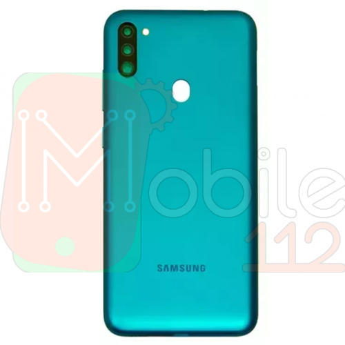 Задняя крышка Samsung Galaxy M11 M115F (синяя оригинал Китай со стеклом камеры)