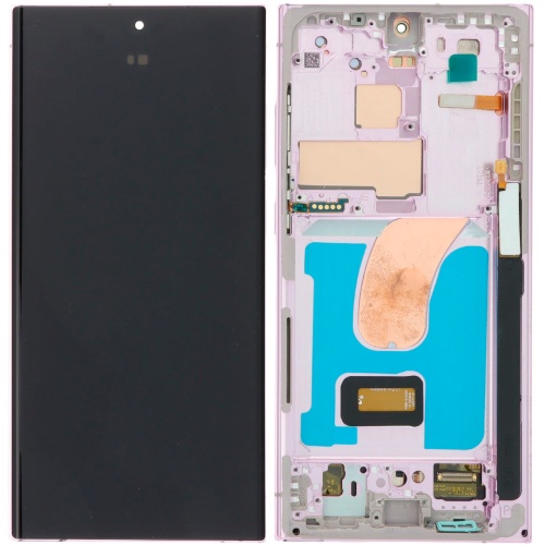 Дисплей Samsung Galaxy S23 Ultra 5G S918 з тачскріном (OLED Small Glass з лавандовою рамкою)