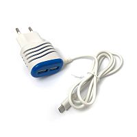 Зарядний пристрій USB 2 in1 Micro USB Power 2USB Port 4.1A (Реальні 2А) (білий)