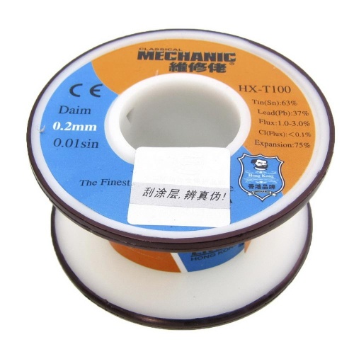 Припій Mechanic HX-T100 0,2 мм, 55 г, Sn 63%, Pb 37%