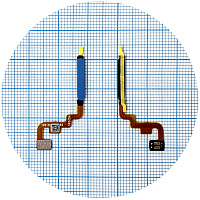 Шлейф Xiaomi Poco M4 Pro, Redmi Note 11, Note 11S зі сканером відбитка пальця (синій оригінал Китай)