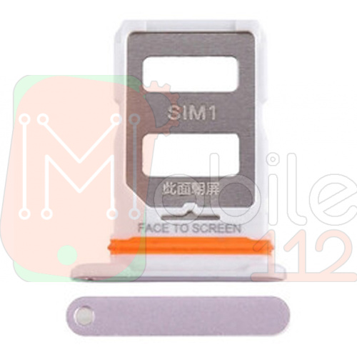 Держатель Sim карты Xiaomi 12 Lite (розовый на 2 Sim)