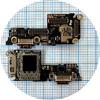 Шлейф Xiaomi 13 з роз'ємами Sim-карти, зарядки та мікрофоном - нижня плата (оригінал Китай)