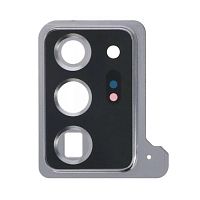 Стекло камеры Samsung Galaxy Note 20 Ultra N985F, Note 20 Ultra 5G N986B (в серебристой рамке)