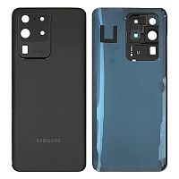 Задняя крышка Samsung Galaxy S20 Ultra G988F (черная со стеклом камеры)