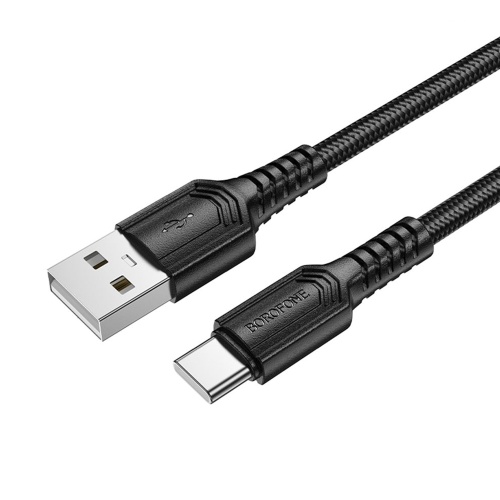 Кабель зарядки Borofone BX116 Certain USB A - Type-C 3.0A 1m Чорний фото 3 Кабель зарядки Borofone BX116 Certain USB A - Type-C 3.0A 1m Чорний фото 3