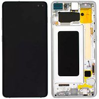 Дисплей Samsung Galaxy S10 Plus G975F з тачскріном (IN-CELL з рамкою Prism White)