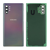 Задня кришка Samsung Galaxy Note 10 Plus N975F (срібляста зі склом камери)