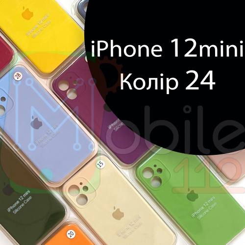 Чохол Silicone сase Full сamera Protective для iPhone 12 Mini (чорний №24)