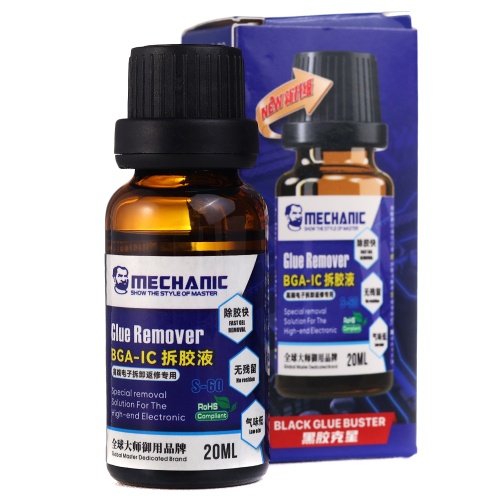 Очищувач Mechanic S-60, для видалення клею та компаунду з мікросхем, 20 мл