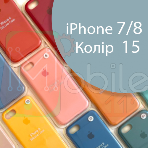 Чохол Silicone case для iPhone 7/8 оригінал (блакитний mist blue №15)