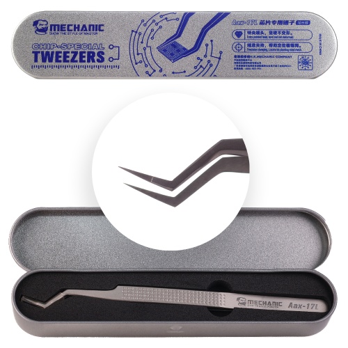 Пінцет Mechanic Aac-17L вигнутий гострий, антимагнітний, 140 мм